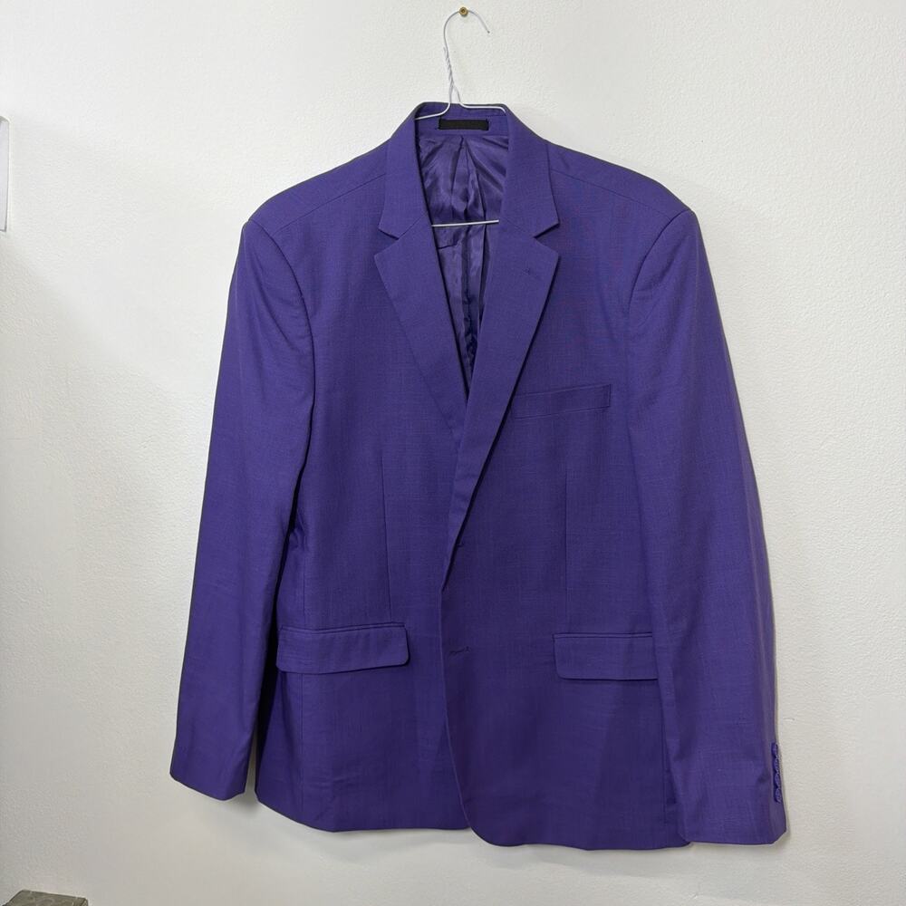 John Blair Purple Blazer Mens 42L Linen Rayon Blend Sport Coat Jacket 42 Long